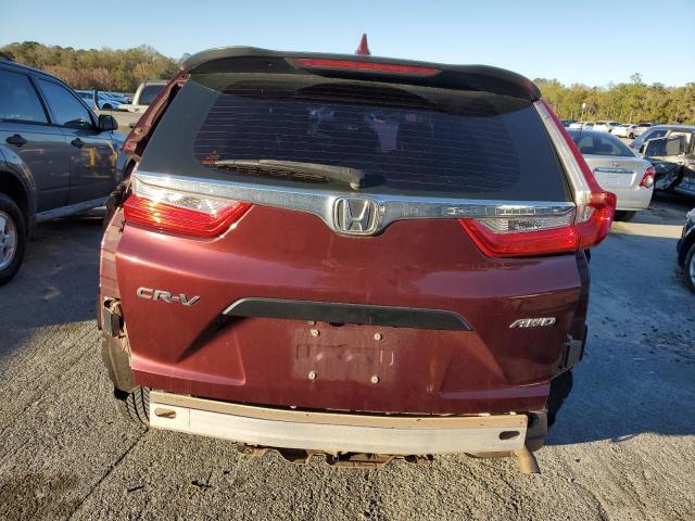 2HKRW6H32KH215618 - 2019 HONDA CR-V LX BURGUNDY photo 6