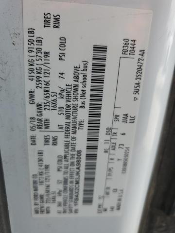 1FBAX2CM3JKA98008 - 2018 FORD TRANSIT T-350 Ağ foto 13