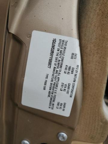 1G8JW52R9YY689877 - 2000 SATURN LS2 GOLD photo 12