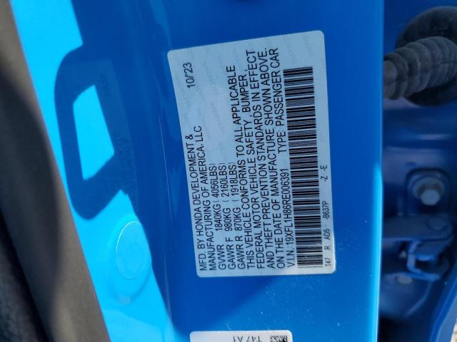 19XFL1H86RE006391 - 2024 HONDA CIVIC SPORT TOURING BLUE photo 12