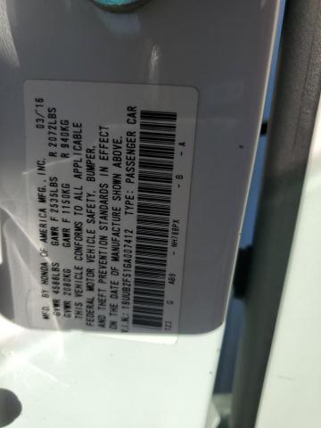 19UUB2F51GA007412 - 2016 ACURA TLX TECH WHITE photo 12