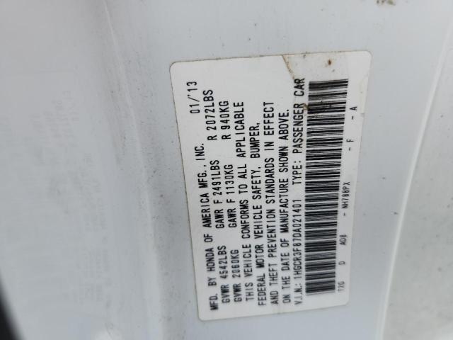 1HGCR3F87DA021401 - 2013 HONDA ACCORD EXL WHITE photo 12