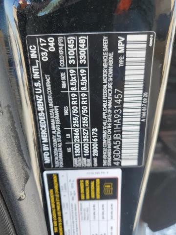 4JGDA5JB1HA931457 - 2017 MERCEDES-BENZ GLE 350 黑色 照片 13