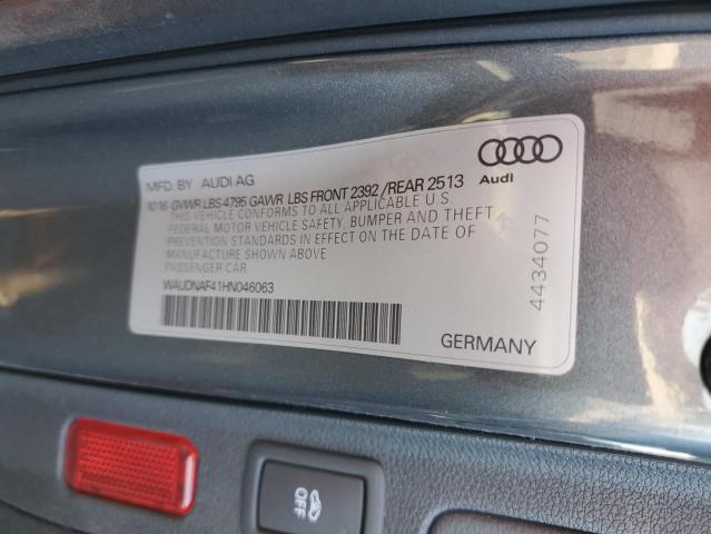 WAUDNAF41HN046063 - 2017 AUDI A4 PREMIUM GRAY photo 13