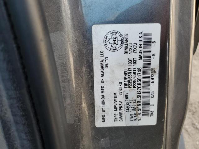 5FNRL5H27CB501748 - 2012 HONDA ODYSSEY LX GRAY photo 13