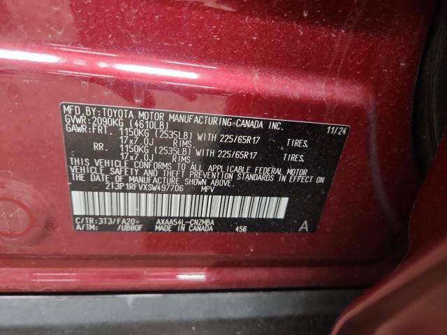 2T3P1RFVXSW497706 - 2025 TOYOTA RAV4 XLE RED photo 13
