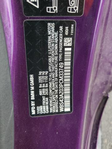 WBS43AZ03PCM33749 - 2023 BMW M4 COMPETITION Violet photo 12