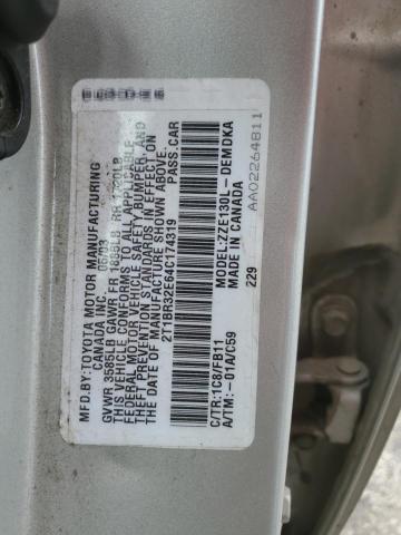 2T1BR32E64C174319 - 2004 TOYOTA COROLLA CE SILVER photo 12