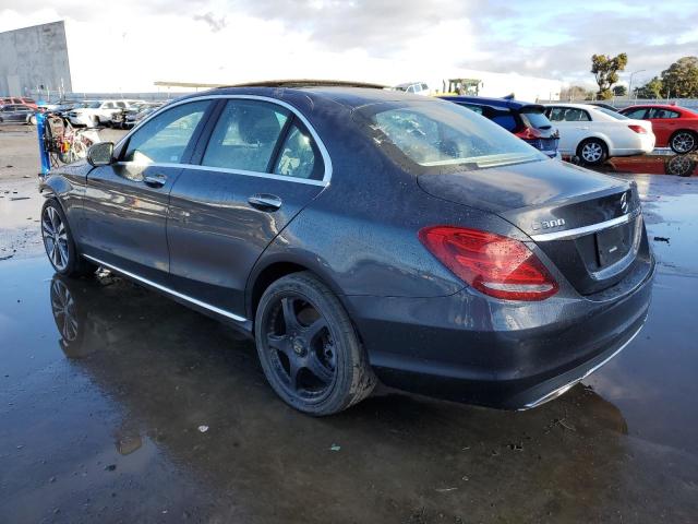 55SWF4KB7GU165813 - 2016 MERCEDES-BENZ C 300 4MATIC GRAY photo 2