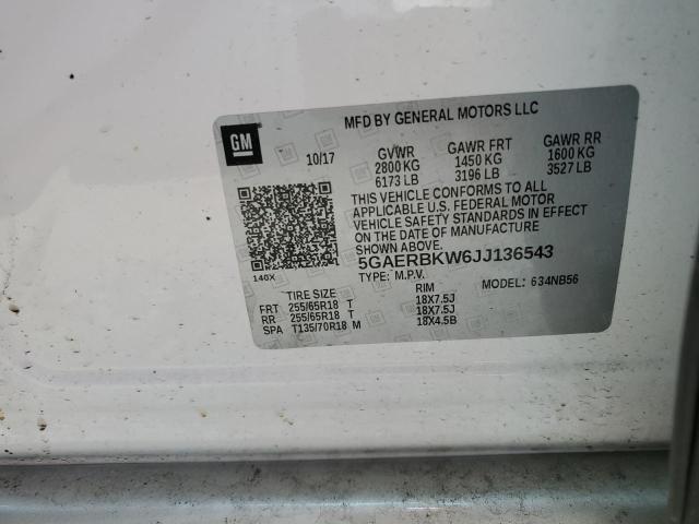 5GAERBKW6JJ136543 - 2018 BUICK ENCLAVE ESSENCE თეთრი ფოტო 12