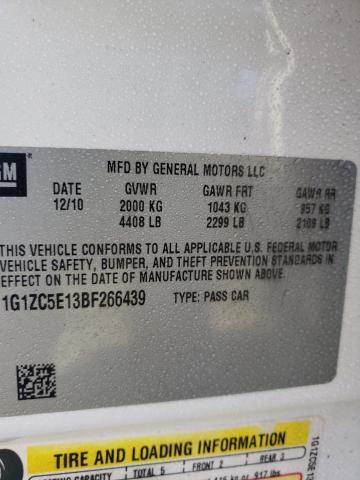 1G1ZC5E13BF266439 - 2011 CHEVROLET MALIBU 1LT 白色 照片 12