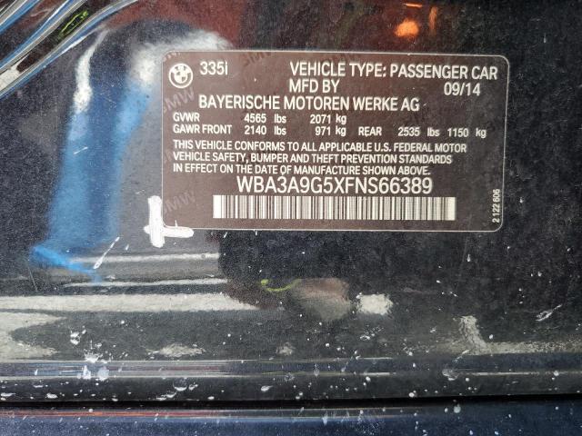 WBA3A9G5XFNS66389 - 2015 BMW 335 I BLACK photo 13