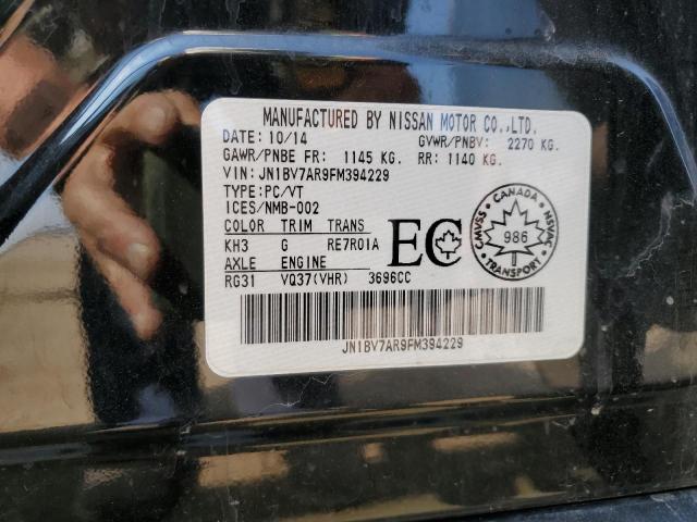 JN1BV7AR9FM394229 - 2015 INFINITI Q50 BASE BLACK photo 12