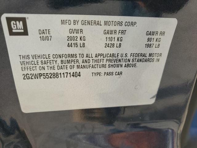 2G2WP552881171404 - 2008 PONTIAC GRAND PRIX 灰色 照片 13