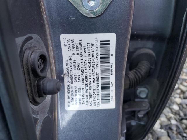 2HGFC2F7XHH509877 - 2017 HONDA CIVIC EX GRAY photo 12