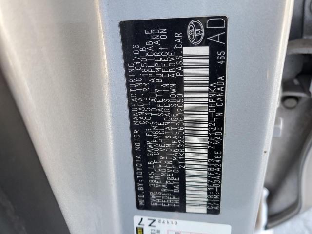 2T1KR32E06C602050 - 2006 TOYOTA COROLLA MA XR SILVER photo 12