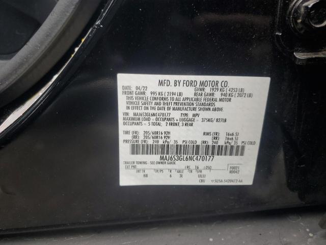 MAJ6S3GL6NC470177 - 2022 FORD ECOSPORT SE Սև լուսանկար 14