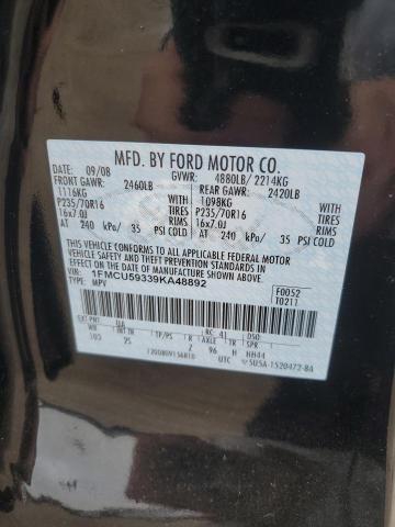 1FMCU59339KA48892 - 2009 FORD ESCAPE HYBRID BLACK photo 13