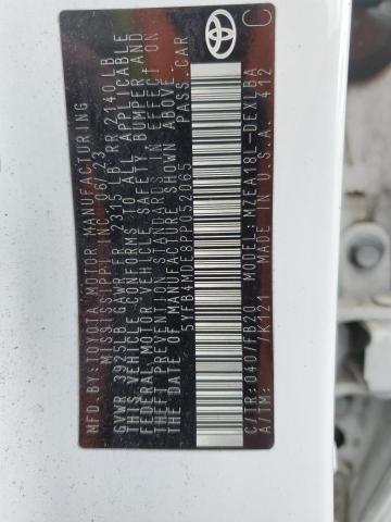 5YFB4MDE8PP052065 - 2023 TOYOTA COROLLA LE WHITE photo 13