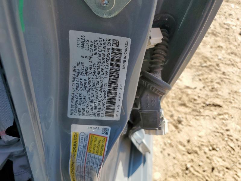 2HGFE2F52PH567134 - 2023 HONDA CIVIC SPORT 灰色 照片 12