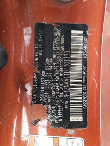 JF1ZNAA11D1701173 - 2013 TOYOTA SCION FR-S ნარინჯისფერი ფოტო 12