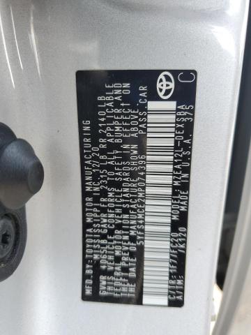 5YFS4MCE2MP074396 - 2021 TOYOTA COROLLA SE ვერცხლისფერი ფოტო 13