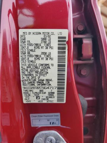 5N1ED28T02C564717 - 2002 NISSAN XTERRA XE RED photo 14