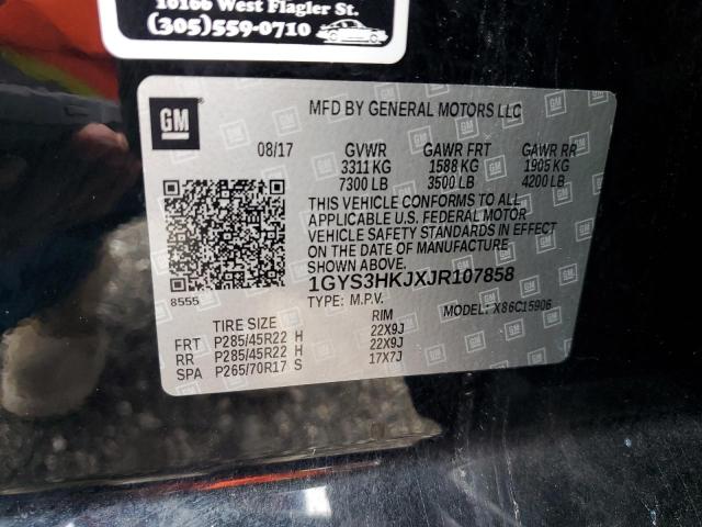 1GYS3HKJXJR107858 - 2018 CADILLAC ESCALADE ESV LUXURY BLACK photo 13