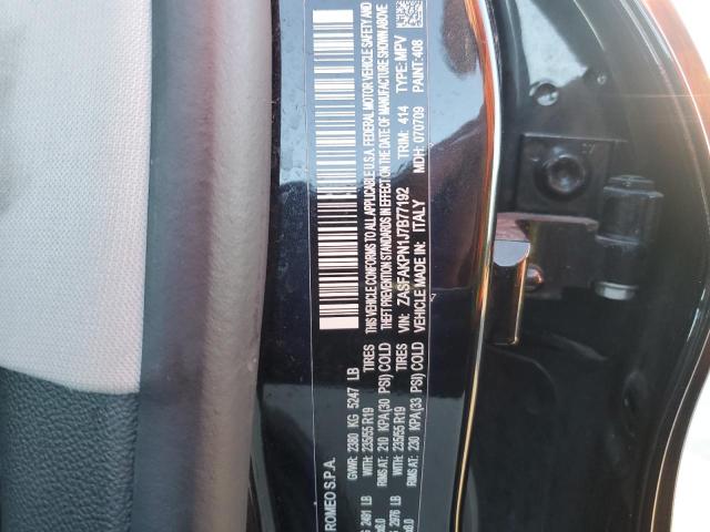 ZASFAKPN1J7B77192 - 2018 ALFA ROMEO STELVIO SPORT შავი ფოტო 13