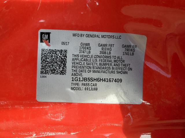 1G1JB5SH6H4167409 - 2017 CHEVROLET SONIC LS RED photo 12