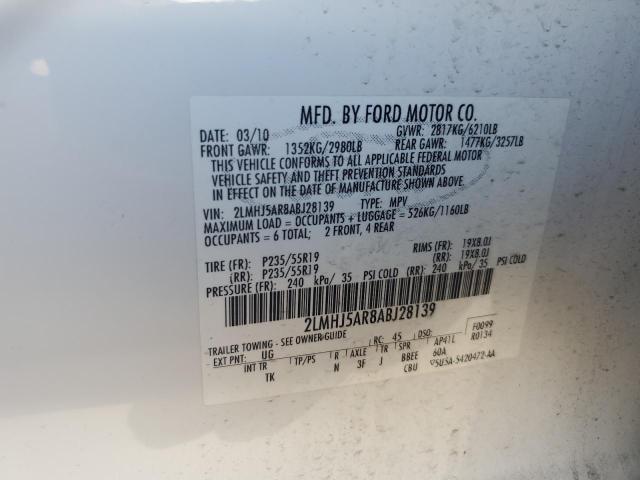 2LMHJ5AR8ABJ28139 - 2010 LINCOLN MKT 白色 照片 13