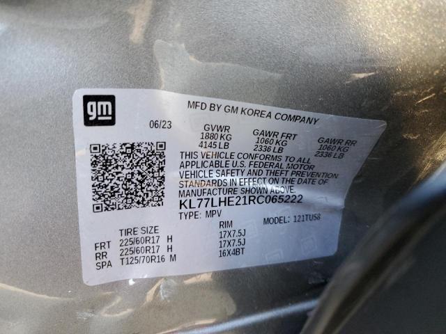 KL77LHE21RC065222 - 2024 CHEVROLET TRAX 1LT SILVER photo 12