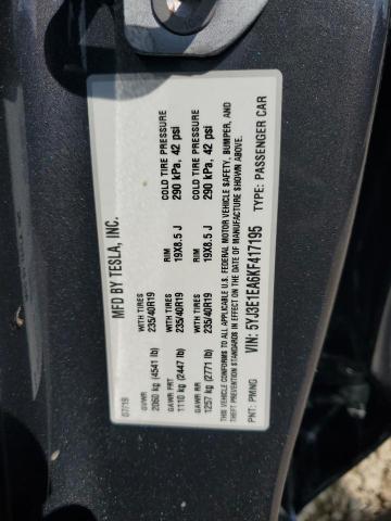 5YJ3E1EA6KF417195 - 2019 TESLA MODEL 3 灰色 照片 13