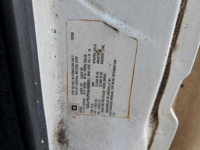 1GDJ7H1PXWJ850551 - 1998 GMC C-SERIES C7H042 WHITE photo 10