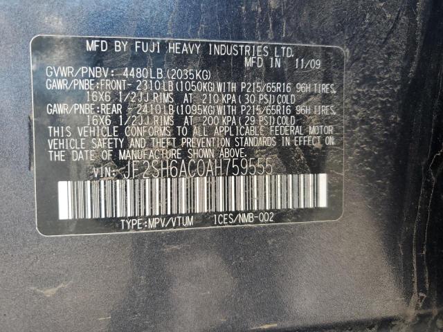 JF2SH6AC0AH759555 - 2010 SUBARU FORESTER 2.5X CHARCOAL photo 13