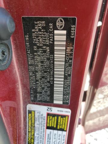 4T1B11HK2JU514133 - 2018 TOYOTA CAMRY L RED photo 13