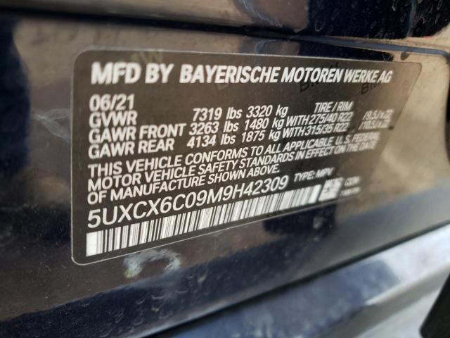 5UXCX6C09M9H42309 - 2021 BMW X7 M50I BLUE photo 13