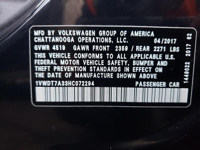 1VWDT7A33HC072294 - 2017 VOLKSWAGEN PASSAT R-LINE Qara foto 12