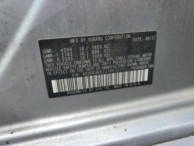 4S3GKAK62J1601311 - 2018 SUBARU IMPREZA SPORT ვერცხლისფერი ფოტო 12