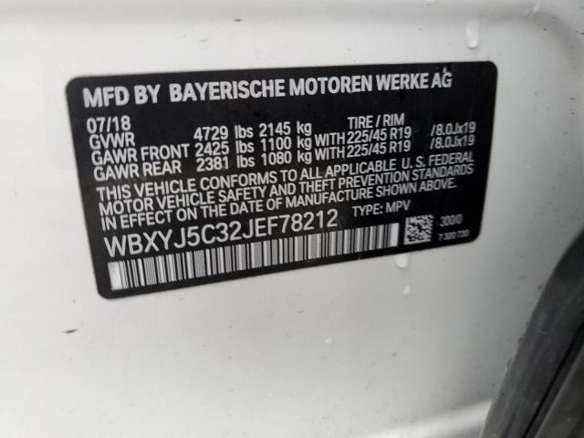 WBXYJ5C32JEF78212 - 2018 BMW X2 XDRIVE28I WHITE photo 13