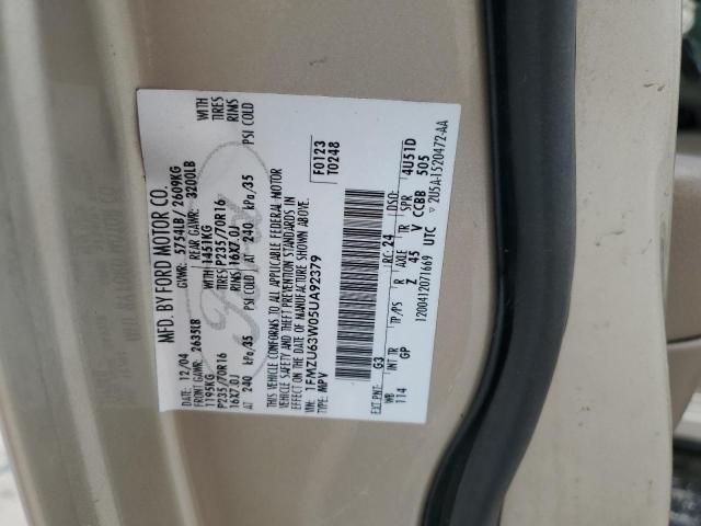 1FMZU63W05UA92379 - 2005 FORD EXPLORER XLT TAN photo 13