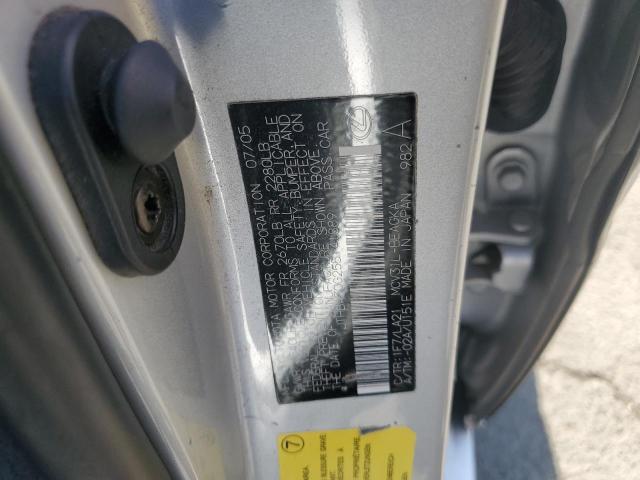 JTHBA30G255141889 - 2005 LEXUS ES 330 SILVER photo 12