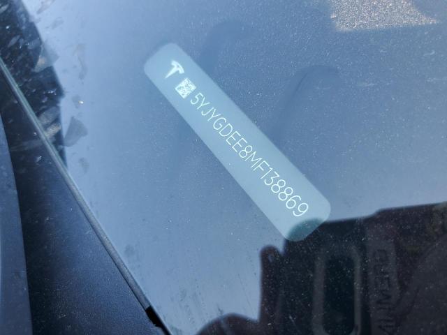 5YJYGDEE8MF138869 - 2021 TESLA MODEL Y Gris foto 12