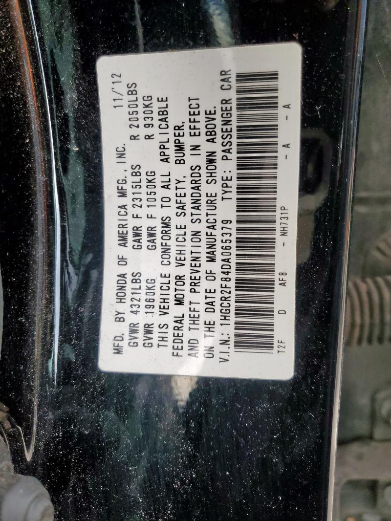 1HGCR2F84DA065379 - 2013 HONDA ACCORD EXL BLACK photo 12