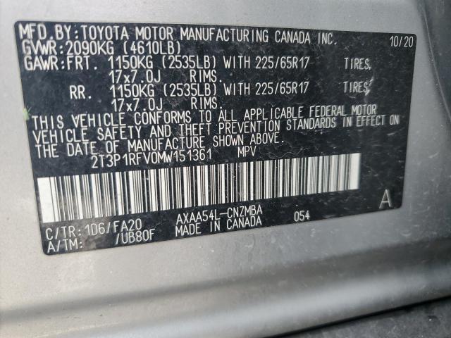 2T3P1RFV0MW151361 - 2021 TOYOTA RAV4 XLE 银色 照片 14