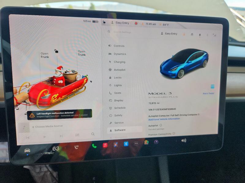 5YJ3E1EA5MF938945 - 2021 TESLA MODEL 3 WHITE photo 9