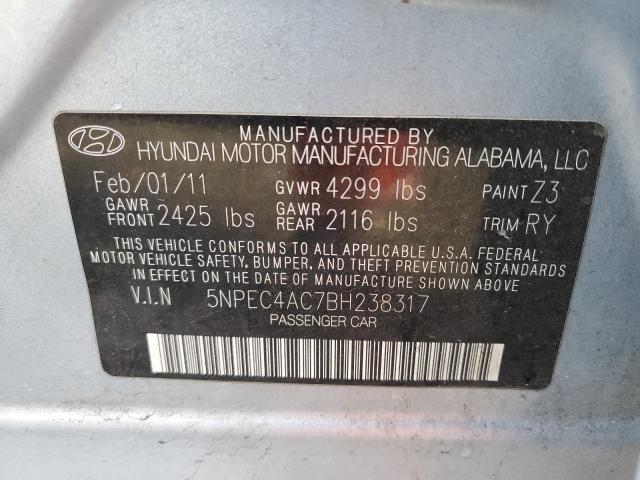 5NPEC4AC7BH238317 - 2011 HYUNDAI SONATA SE TURQUOISE photo 13