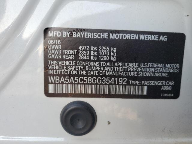 WBA5A5C58GG354192 - 2016 BMW 528 I WHITE photo 13