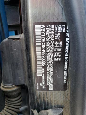 WBY1Z8C38HV890386 - 2017 BMW I3 REX BLUE photo 13