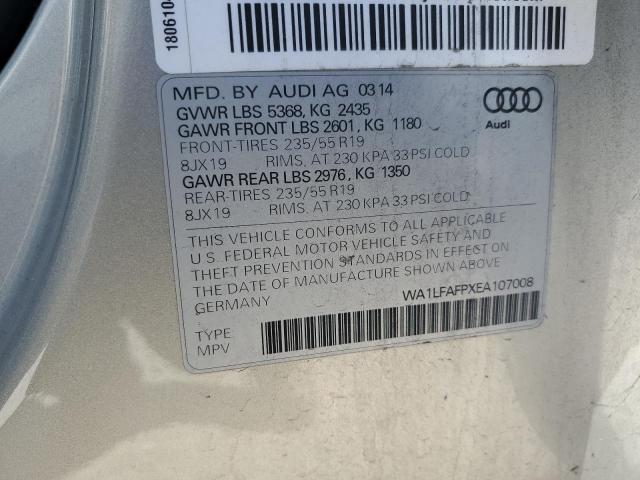 WA1LFAFPXEA107008 - 2014 AUDI Q5 PREMIUM PLUS SILVER photo 13